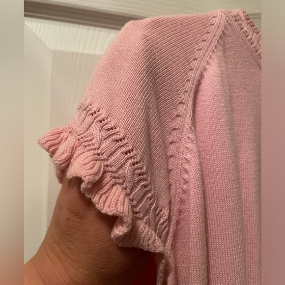 Plus XL 2Pc Set Pink Brown Linen Floral Tulip Flared Skirt - Picture 3 of 14